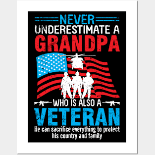 Happy Veteran Memorial Day Grandpa Posters and Art